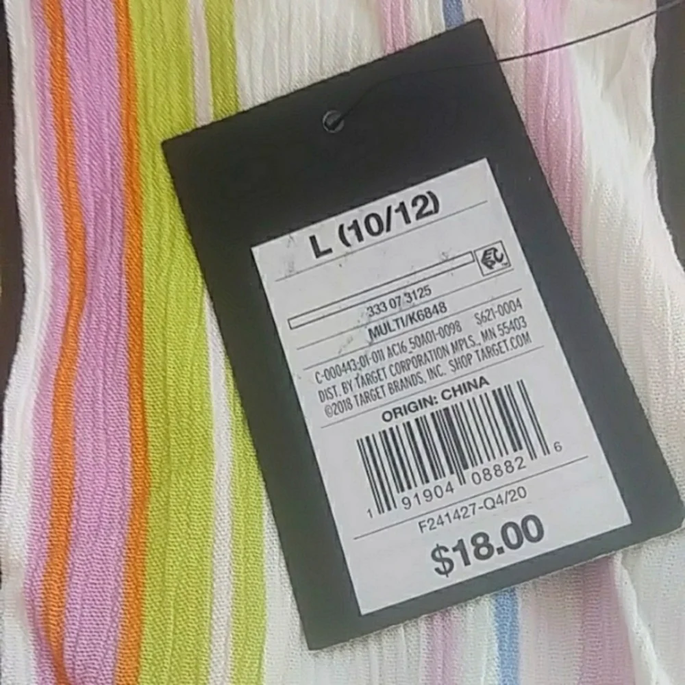 3/$15 ❤️ Art Class Girl's Ruffle Off-Shoulder Dress, Multicolored, Size L - Picture 3 of 6